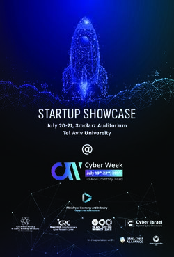 Startup Showcase July 20-21, Smolarz Auditorium Tel Aviv University