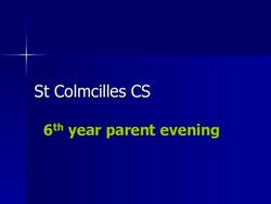 St Colmcilles CS 6th year parent evening - St Colmcille's CS