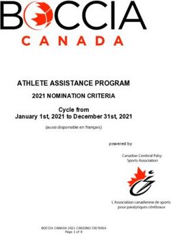 ATHLETE ASSISTANCE PROGRAM - 2021 NOMINATION CRITERIA Cycle from January 1st, 2021 to December 31st, 2021 - Boccia Canada