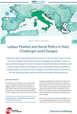 Labour Market and Social Policy in Italy: Challenges and Changes - Bertelsmann Stiftung