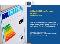 AMCA ASSET conference Brussels - 5 November 2019 Status update on Ecodesign for fans, and upcoming EU policies of relevance for the fan industry ...