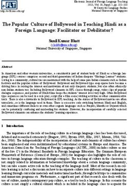 The Popular Culture of Bollywood in Teaching Hindi as a Foreign Language: Facilitator or Debilitator?