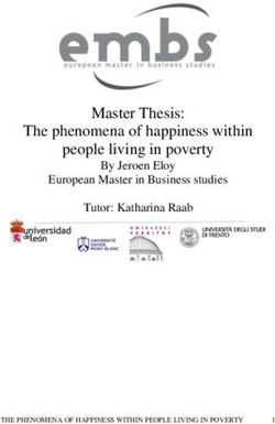 Master Thesis: The phenomena of happiness within people living in poverty - By Jeroen Eloy European Master in Business studies Tutor: Katharina Raab