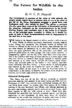 The Future for Wildlife in the Sudan - By D. C. D. Happold - Cambridge University ...