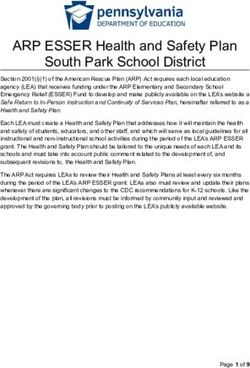 ARP ESSER Health and Safety Plan South Park School District