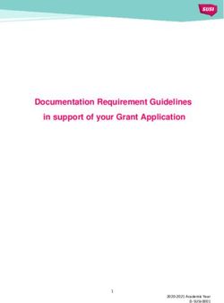 Documentation Requirement Guidelines in support of your Grant Application - SUSI