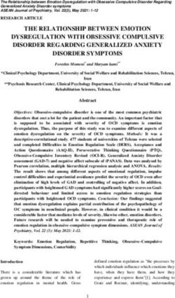THE RELATIONSHIP BETWEEN EMOTION DYSREGULATION WITH OBSESSIVE COMPULSIVE DISORDER REGARDING GENERALIZED ANXIETY DISORDER SYMPTOMS