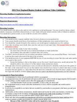2021 New England Region Student Auditions Video Guidelines