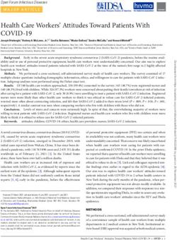 Health Care Workers' Attitudes Toward Patients With - COVID-19