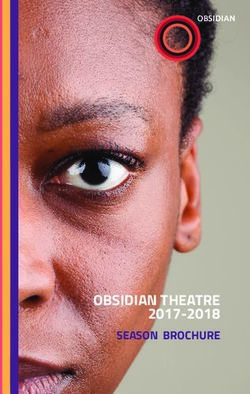 OBSIDIAN THEATRE 2017-2018 - SEASON BROCHURE - OBSIDIAN - Obsidian Theatre Company