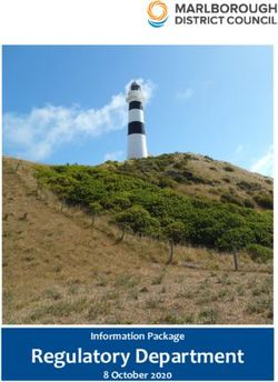 Regulatory Department - Information Package 8 October 2020