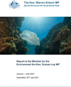 The Hon. Warren Entsch MP - Special Envoy for the Great Barrier Reef - Report to the Minister for the Environment the Hon. Sussan Ley MP ...