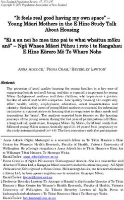"It feels real good having my own space" - Young Māori Mothers in the E Hine Study Talk About Housing "Ki a au nei he mea tino pai te whai whaitua ...