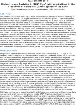 ABSTRACT Medical Image Analytics in SAS Viya with Applications in the Treatment of Colorectal Cancer Spread to the Liver