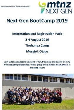 Next Gen BootCamp 2019 - Information and Registration Pack 2-4 August 2019 Tirohanga Camp Mosgiel, Otago - Musical Theatre New Zealand
