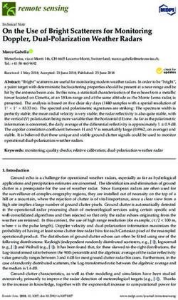 On the Use of Bright Scatterers for Monitoring Doppler, Dual-Polarization Weather Radars - MDPI