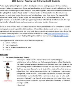 2018 SUMMER READING LIST: RISING ENGLISH 10 STUDENTS - MCLEAN HIGH SCHOOL