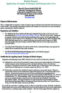 Rodent Surgery Application of Aseptic Technique and Perioperative Care