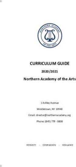 CURRICULUM GUIDE Northern Academy of the Arts 2020/2021