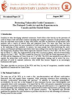 Protecting Vulnerable Credit Consumers - The National Credit Act and the Experiences in Canada and the United States