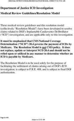 Department of Justice ICD Investigation Medical Review Guidelines/Resolution Model