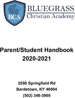 Parent/Student Handbook 2020-2021 - 2580 Springfield Rd Bardstown, KY 40004 (502) 348-3900 - Bluegrass Christian Academy