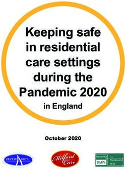 Keeping safe in residential care settings during the Pandemic 2020 - in England October 2020