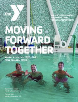 MOVING FORWARD TOGETHER - Winter Activities 2020-2021 NEW CANAAN YMCA Registration begins Monday, November 16