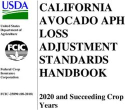 CALIFORNIA AVOCADO APH LOSS ADJUSTMENT STANDARDS HANDBOOK - 2020 and Succeeding Crop Years