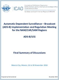 ADS-B/LEG Automatic Dependent Surveillance - Broadcast (ADS-B) Implementation and Regulation Meeting for the NAM/CAR/SAM Regions Final Summary of ...