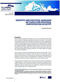 GRAFFITI AND POLITICAL SARCASM AS TOOLS FOR POLITICAL PARTICIPATION IN EGYPT - EUROMESCO
