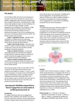 Nature engagement & wellbeing pre, during & post Covid-19: Supporting the UK (green) recovery Re - University of Surrey