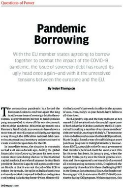 Pandemic Borrowing With the EU member states agreeing to borrow together to combat the impact of the COVID-19 pandemic, the issue of sovereign ...