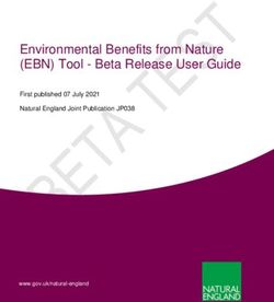 Environmental Benefits from Nature (EBN) Tool - Beta Release User Guide - First published 07 July 2021 Natural England Joint Publication JP038