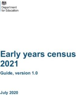 Early years census 2021 - Guide, version 1.0 July 2020 - Gov.uk