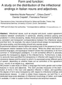 Form and function: A study on the distribution of the inflectional endings in Italian nouns and adjectives.