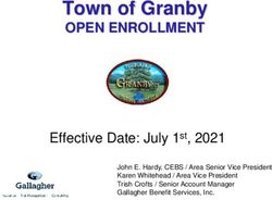 Town of Granby OPEN ENROLLMENT - Effective Date: July 1st, 2021 - Granby CT