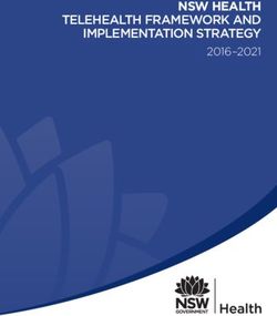 NSW HEALTH TELEHEALTH FRAMEWORK AND IMPLEMENTATION STRATEGY 2016-2021