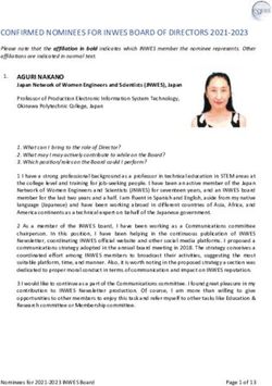 CONFIRMED NOMINEES FOR INWES BOARD OF DIRECTORS 2021-2023