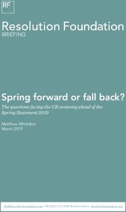 Spring forward or fall back? - The questions facing the UK economy ahead of the Spring Statement 2019 - Resolution Foundation