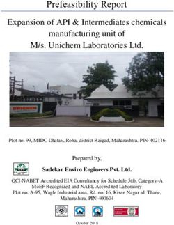Prefeasibility Report Expansion of API & Intermediates chemicals manufacturing unit of M/s. Unichem Laboratories Ltd - Environmental Clearance