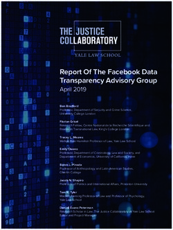 Report Of The Facebook Data Transparency Advisory Group