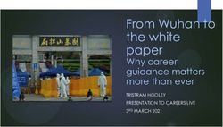 From Wuhan to the white paper - Why career guidance matters more than ever TRISTRAM HOOLEY