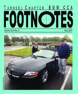 Volume XLIX No. 5 May 2021 - Tarheel BMW CCA