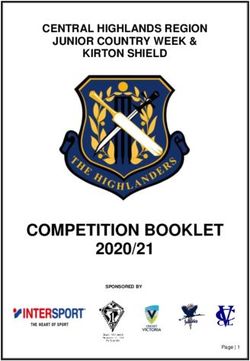 COMPETITION BOOKLET 2020/21 - CENTRAL HIGHLANDS REGION JUNIOR COUNTRY WEEK & KIRTON SHIELD