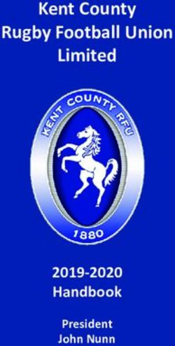 Kent County Rugby Football Union Limited - 2019-2020 Handbook President John Nunn