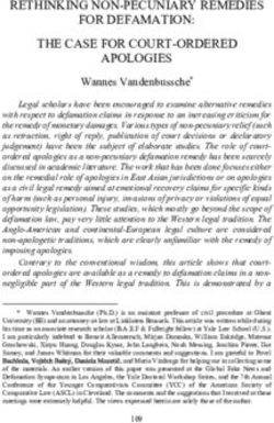 RETHINKING NON-PECUNIARY REMEDIES FOR DEFAMATION: THE CASE FOR COURT-ORDERED APOLOGIES