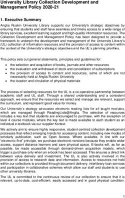 University Library Collection Development and Management Policy 2020-21 - ARU Library