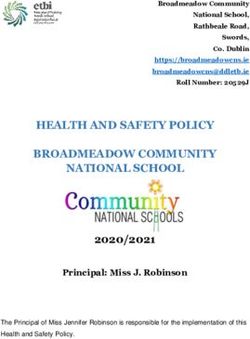 HEALTH AND SAFETY POLICY BROADMEADOW COMMUNITY NATIONAL SCHOOL