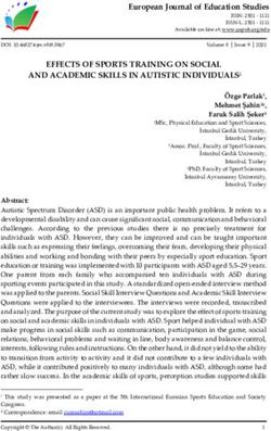 EFFECTS OF SPORTS TRAINING ON SOCIAL AND ACADEMIC SKILLS IN AUTISTIC INDIVIDUALSi - oapub.org